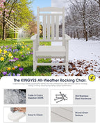 Oversized Outdoor Rocking Chairs Set of 2, HDPE Porch Rocker - Image 5