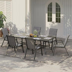 Stackable Outdoor Patio Dining Chairs Set of 6 – High Back Armchairs, - Image 7