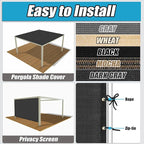 Amagenix 90% Pergola Shade Cover 9'X 16' Dark Gray Sun Shade Cloth - Image 4