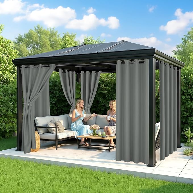 Patio Curtains Outdoor Waterproof, Privacy Drapes | Weatherproof & Sun Blocking - Image 4