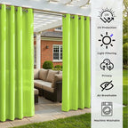 Set of 4 Outdoor Curtains for Patio Waterproof, Breathable Grommet Panels for - Image 4