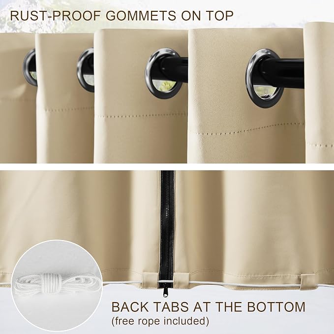 RYB HOME Fade-Resistant Outdoor Curtains - Image 7