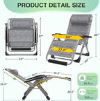 Suteck Oversized Zero Gravity Chair, 500LBS 33" XXL Reclining Lounge Chairs | - Image 2