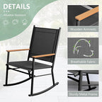 Shintenchi Outdoor Rocking Chairs Set of 2, Upgraded High Back Patio Rocking - Image 4