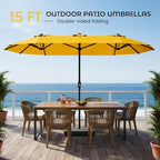 DomeShade 15FT Double-Sided Patio Umbrella - Image 2