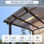 10x14FT Lean to Gazebo Pergola Patio Pergolas withSloped Roof | Large Wall - Image 7
