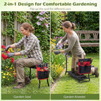 2-in-1 Garden Kneeler and Seat, Folding Garden Seat w/EVA Foam Kneeling Pad & - Image 3