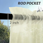 Outdoor Sheer Curtains for Patio Waterproof, 4 Panels Rod Pocket Indoor/Outdoor - Image 3