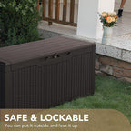 Devoko 100 Gallon Waterproof Resin Deck Box, Large Outdoor Storage Box | Indoor - Image 5
