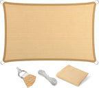 Eden's Decor Straight Flat-Edged 6' x 17' Beige Sun Shade Sail Rectangular by EdensDecorInc