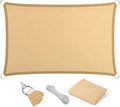 Eden's Decor Straight Flat-Edged Sun Shade Sail Rectangular 15' x 16' Beige by EdensDecorInc