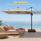 9x12 FT Patio Cantilever Umbrella, Rectangular Heavy Duty Offset Umbrella - Image 3