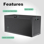 110 Gallon Waterproof Resin Outdoor Storage Box, Weatherproof Outdoor Bin - Image 3