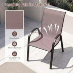 Tangkula Stackable Patio Dining Chairs Set of 4, Outdoor Armchairs - Image 7