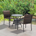 VINGLI Stackable Wicker Chairs Outdoor Dining Set of 4, All-Weather Patio Chairs - Image 2