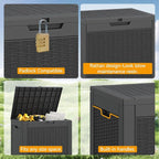31 Gallon Outdoor Storage Box 2 Pack All-Weather Deck Box - Image 3
