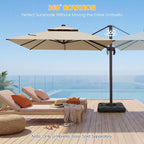 9x12 FT Patio Cantilever Umbrella, Rectangular Heavy Duty Offset Umbrella - Image 5