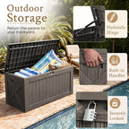 Devoko 120 Gallon Deck Box Resin Outdoor Storage Box Waterproof | Large Outdoor - Image 2
