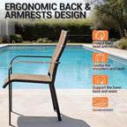 Patio Chairs Set of 8, Stackable Outdoor Dining Chairs, All Weather Breathable - Image 5
