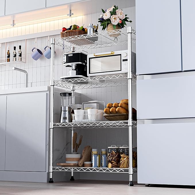M MZG 1000 lbs Storage Shelving 4-Tier Utility Shelving Unit Steel Organizer - Image 6