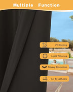 Outdoor Curtains for Patio Waterproof 2 Pcs 54x95 Inch Chocolate | Poolside - Image 3