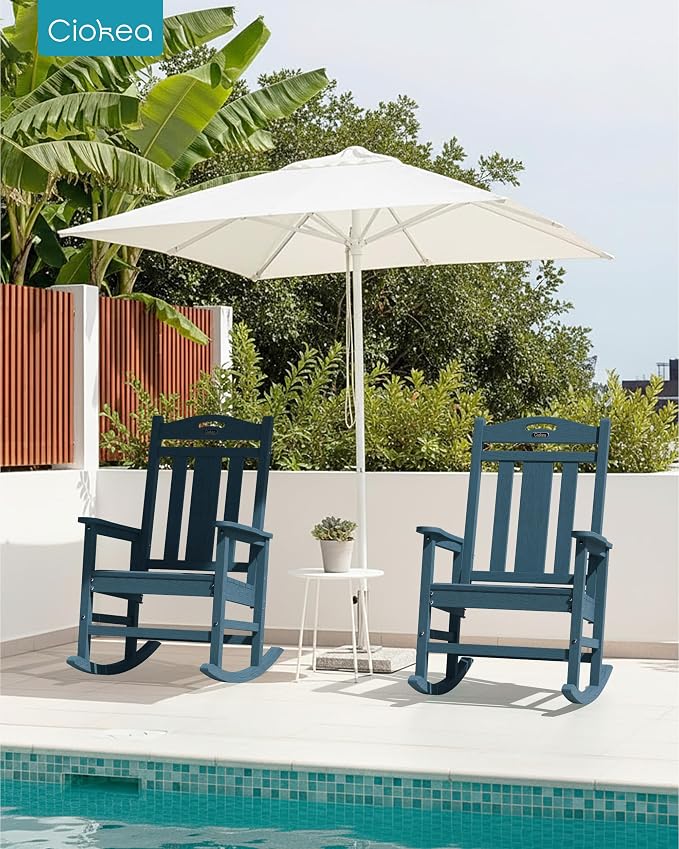 Oversized Outdoor Rocking Chair, 380lbs Heavy-Duty Large Patio Rocker, Weather - Image 2