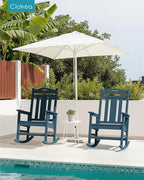 Oversized Outdoor Rocking Chairs Set of 2, 380lbs Heavy-Duty Large Patio Rocker - Image 2