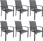 DIFY Patio Chairs Set of 6, Stackable Outdoor Dining Chairs by DIFY