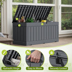 Devoko 78 Gallon Deck Box, Waterproof Resin Outdoor Storage Box | Outdoor - Image 3