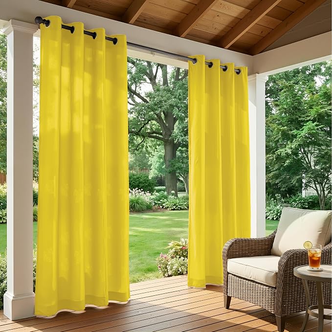 Set of 6 Outdoor Curtains for Patio Waterproof, Breathable Grommet Panels for - Image 3