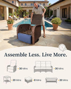 Resort-Grade Recliners Patio Furniture, 6.2" Ultra Thick Cushions | Heavy Duty - Image 9
