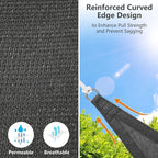 8' x 10' Rectangle Sun Shade Sail, 185 GSM HDPE, Dark Grey | 95% UV block - Image 3