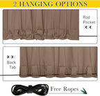 NICETOWN 2 PCs Outdoor Curtains Waterproof Fixed Bottom W52xL95 Tan | Thermal - Image 2