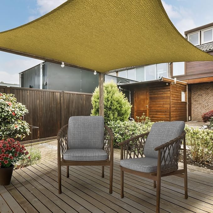 ASTEROUTDOOR Sun Shade Sail Rectangle 12' x 12' UV Block Canopy - Image 6