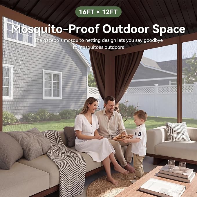 Aoxun Gazebo 12x16 Hardtop Gazebo - Image 4