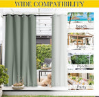 NICETOWN Patio Curtains Outdoor Waterproof W100 x L95 in Sage Green | Windproof - Image 8