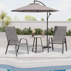 Patio Chairs Set of 2, Outdoor Dining Chairs Stackable - Image 4