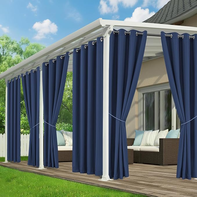 Patio Curtains Outdoor Waterproof, Privacy Drapes | Weatherproof & Sun Blocking by RichSets
