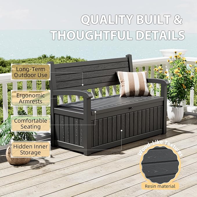 80 Gallon Lockable Deck Bench - Image 4