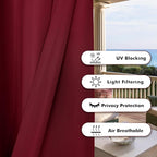 BONZER Outdoor Curtains for Patio Waterproof Thick Privacy Extra Wide | Grommet - Image 4