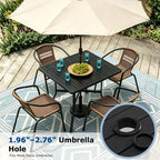 5 Piece Patio Dining Set with Black Outdoor Metal Table & 4 Hand-Woven PE - Image 4