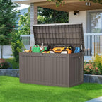 PatioZen 280 Gallon Resin Deck Box, Lockable Patio Outdoor Storage Box - Image 6