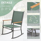 Shintenchi 2 Pcs Outdoor Rocking Chairs Set, Upgraded High Back Patio Rocking - Image 4