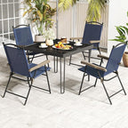 GIANTEX Set of 2 Patio Folding Chairs, Outdoor Patio Dining Chairs w/Armrest - Image 9