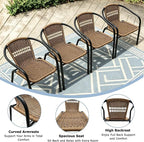 8 Stackable Wicker Patio Chairs, Weather-Resistant Outdoor Seating - Image 6