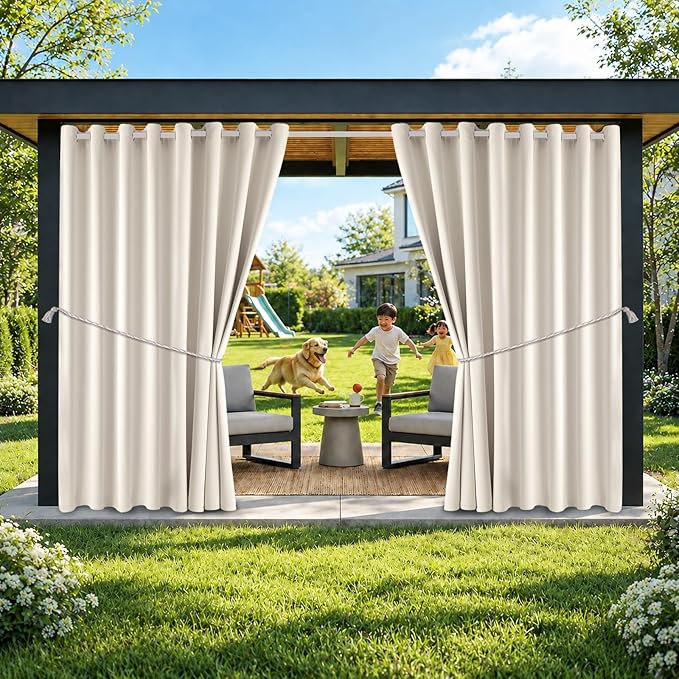 Waterproof Outdoor Curtain W105 x L84 by DivaenCamino
