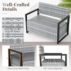 RELAX4LIFE Wicker Outdoor Bench - Image 7