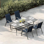 Stackable Outdoor Patio Dining Chairs Set of 4 – Heavy Duty, High Back Armchairs - Image 2