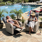 Oversized Wicker Outdoor Swivel Glider Recliner - Image 3