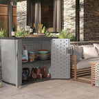 Suncast XL Outdoor Storage Cabinet, 130 Gal, Peppercorn Gray - Image 9